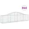 vidaXL 14 db &iacute;ves horganyzott vas gabion kos&aacute;r 200x30x40/60 cm