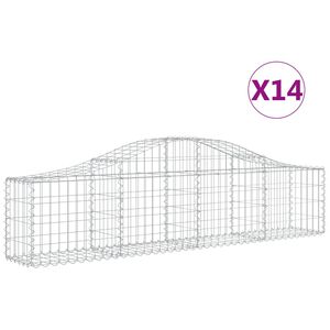 vidaXL 14 db &iacute;ves horganyzott vas gabion kos&aacute;r 200x30x40/60 cm