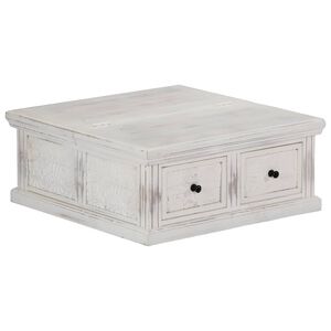 vidaXL feh&eacute;r t&ouml;m&ouml;r mang&oacute;fa doh&aacute;nyz&oacute;asztal 70 x 70 x 30 cm