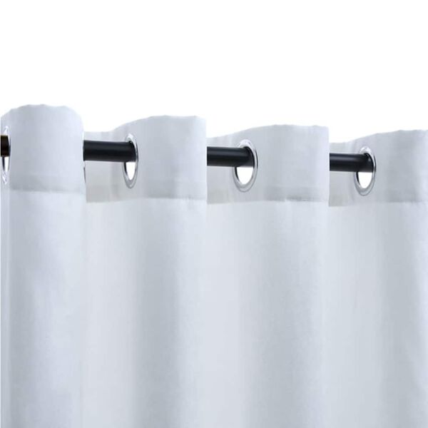 vidaXL 2 db t&ouml;rtfeh&eacute;r s&ouml;t&eacute;t&iacute;tőf&uuml;gg&ouml;ny f&eacute;mgyűrűkkel 140 x 225 cm