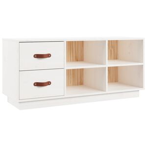 vidaXL feh&eacute;r t&ouml;m&ouml;r fenyőfa cipőt&aacute;rol&oacute; pad 100 x 34 x 45 cm