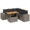 vidaXL 6 r&eacute;szes sz&uuml;rke polyrattan kerti &uuml;lőgarnit&uacute;ra p&aacute;rn&aacute;kkal
