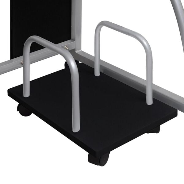 vidaXL fekete szerelt fa számítógépasztal 110 x 52 x 88,5 cm