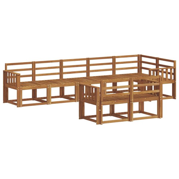 vidaXL K&uuml;lt&eacute;ri kanap&eacute; szett 8 pcs Term&eacute;szetes T&ouml;m&ouml;r Ak&aacute;cfa