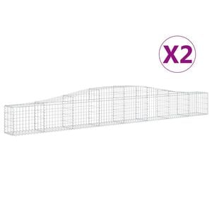 vidaXL 2 db &iacute;ves horganyzott vas gabion kos&aacute;r 400x30x40/60 cm