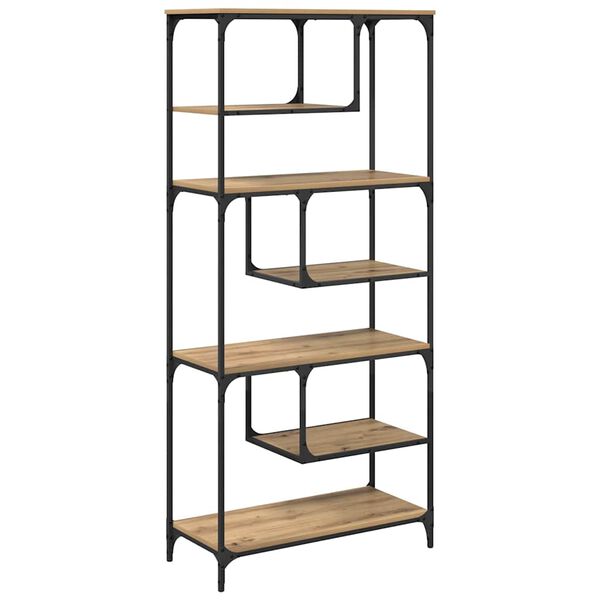 vidaXL K&ouml;nyvszekr&eacute;ny k&eacute;zműves t&ouml;lgy 81 x 36 x 176 cm Faanyag