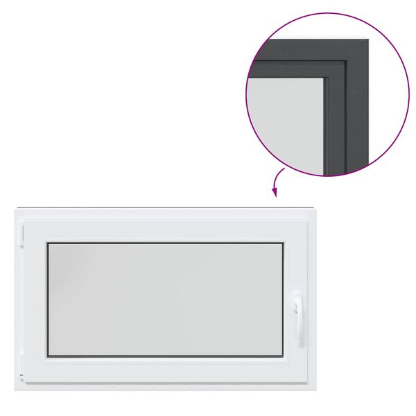 vidaXL "RISOR" pinceablak, 100x60 cm, buk&oacute;-ny&iacute;l&oacute;, DIN, bal oldali, antracit