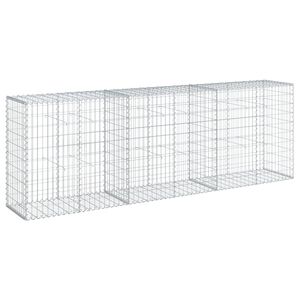 vidaXL horganyzott vas gabion kos&aacute;r fed&eacute;llel 300 x 50 x 100 cm