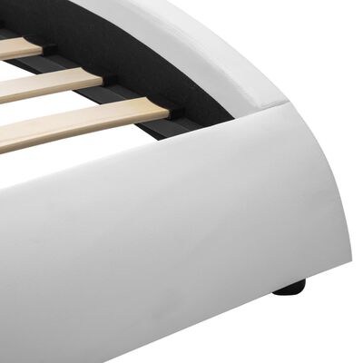 vidaXL fehér LED-es műbőr ágykeret 120 x 200 cm