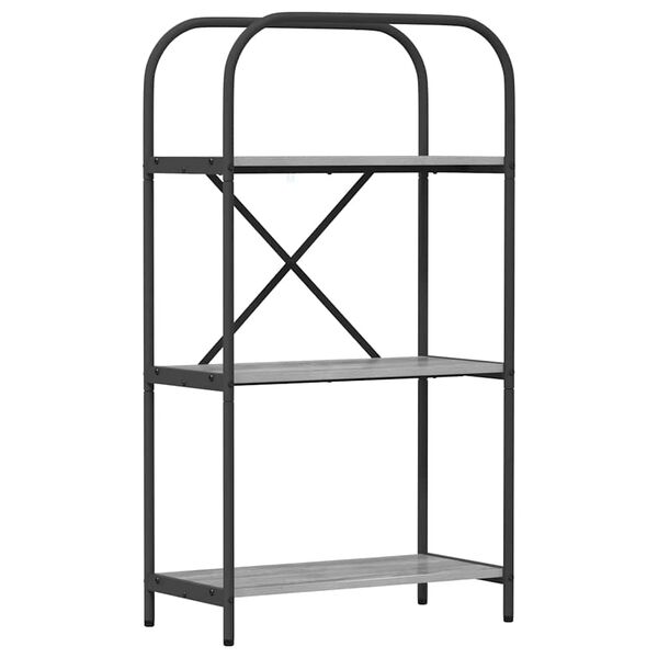 vidaXL K&ouml;nyvespolc Sz&uuml;rke Sonoma 60 x 30 x 109 cm Faanyag