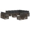 vidaXL Kerti Kanap&eacute; Szett 13 pcs Sz&uuml;rke polirattan