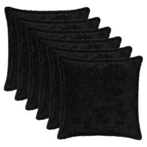 vidaXL P&aacute;rna huzat 6 db HOUTEN Fekete 30 x 30 cm Műny&uacute;l Szőr