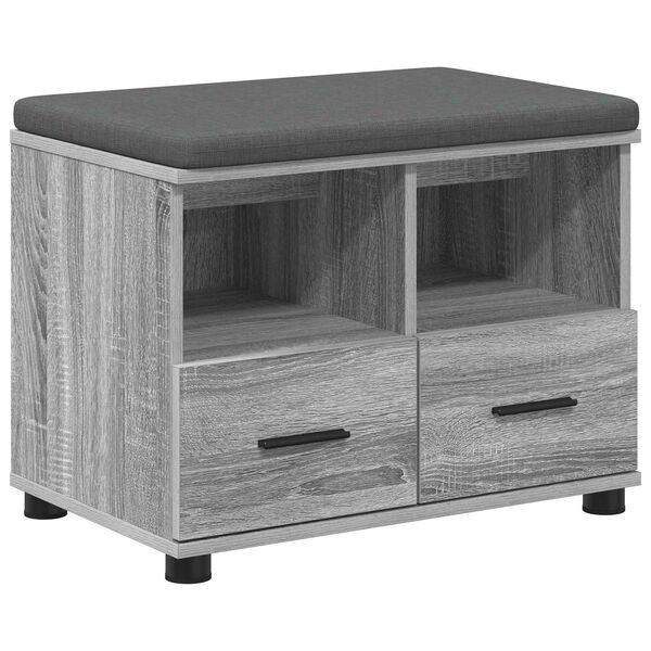 vidaXL Előt&eacute;r pad p&aacute;rn&aacute;val fi&oacute;kkal Sz&uuml;rke Sonoma 60 x 38 x 46 cm