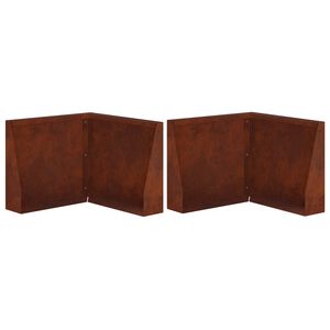 vidaXL T&aacute;mfal 2 db 50 x 50 x 40 cm Időj&aacute;r&aacute;s&aacute;ll&oacute; Ac&eacute;l Rozsd&aacute;s