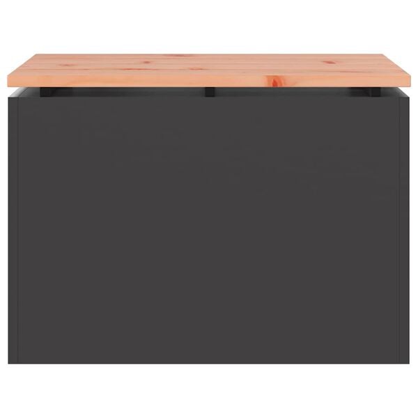 vidaXL Kerti pad Fekete 60 x 40 x 43 cm T&ouml;m&ouml;r dugl&aacute;szfa &eacute;s ac&eacute;l