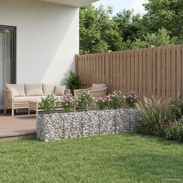 vidaXL Gabion emelt &aacute;gy 2 pcs Ez&uuml;st 300 x 50 x 60 cm Horganyzott ac&eacute;l