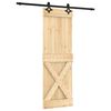 vidaXL Cs&uacute;sz&oacute; ajt&oacute; Term&eacute;szetes &eacute;s Fekete 70 x 210 cm Szil&aacute;rd Fenyőfa