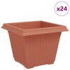 vidaXL N&eacute;gyzet Vir&aacute;gcser&eacute;p 24 pcs T&eacute;gla V&ouml;r&ouml;s 28,5 x 28,5 x 22 cm