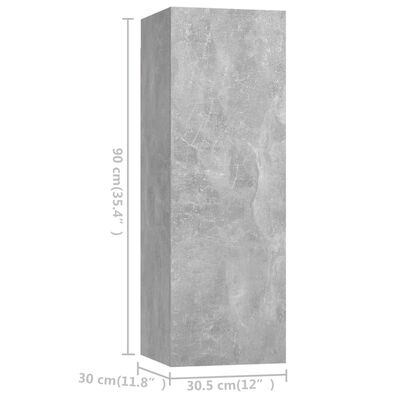 vidaXL 10 részes betonszürke forgácslap TV-szekrényszett