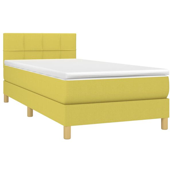 vidaXL z&ouml;ld sz&ouml;vet rug&oacute;s &eacute;s LED-es &aacute;gy matraccal 100x200 cm