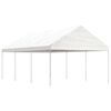 vidaXL feh&eacute;r polietil&eacute;n pavilon tetővel 6,69 x 4,08 x 3,22 m