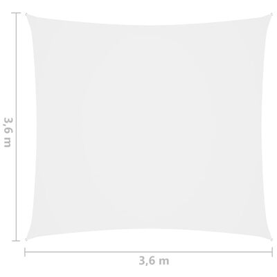 vidaXL fehér négyzet alakú oxford-szövet napvitorla 3,6 x 3,6 m