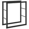 vidaXL tűzifa &aacute;llv&aacute;ny Fekete 55x30x61 cm Ac&eacute;l