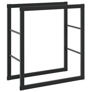 vidaXL tűzifa &aacute;llv&aacute;ny Fekete 55x30x61 cm Ac&eacute;l