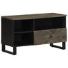 vidaXL fekete t&ouml;m&ouml;r mang&oacute;fa TV-szekr&eacute;ny 80 x 33 x 46 cm