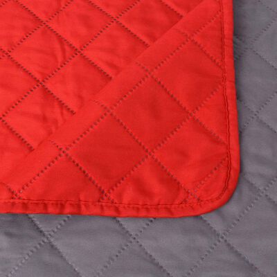 vidaXL 230x260 cm kétoldalas steppelt ágytakaró vörös és szürke