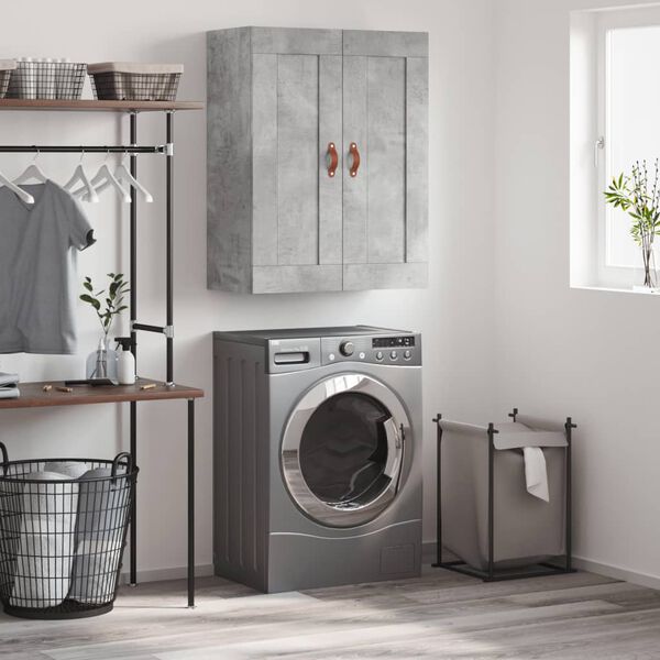 vidaXL betonsz&uuml;rke szerelt fa fali szekr&eacute;ny 69,5 x 34 x 90 cm