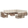 vidaXL Kerti Kanap&eacute; Szett 14 pcs Beige &eacute;s Kr&eacute;msz&iacute;nű polirattan