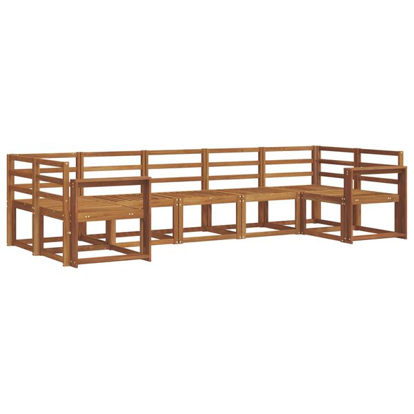 vidaXL K&uuml;lt&eacute;ri kanap&eacute; szett 7 pcs Term&eacute;szetes T&ouml;m&ouml;r Ak&aacute;cfa