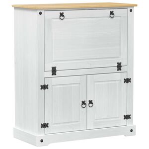 vidaXL Bort&aacute;rol&oacute; szekr&eacute;ny Feh&eacute;r 97 x 45 x 114 cm T&ouml;m&ouml;r fenyőfa