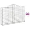 vidaXL 18 db &iacute;ves horganyzott vas gabion kos&aacute;r 200x30x120/140 cm