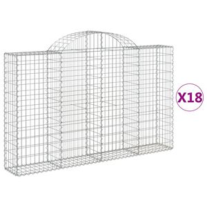 vidaXL 18 db &iacute;ves horganyzott vas gabion kos&aacute;r 200x30x120/140 cm