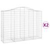 vidaXL 2 db &iacute;ves horganyzott vas gabion kos&aacute;r 200x50x140/160 cm