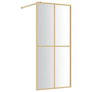 vidaXL aranysz&iacute;nű zuhanyfal &aacute;tl&aacute;tsz&oacute; ESG &uuml;veggel 80 x 195 cm