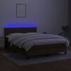 vidaXL barna sz&ouml;vet rug&oacute;s &eacute;s LED-es &aacute;gy matraccal 140x190 cm
