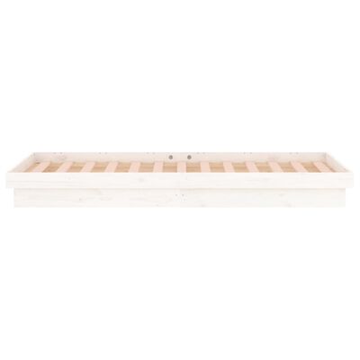 vidaXL fehér tömör fa ágykeret LED-világítással 90 x 200 cm