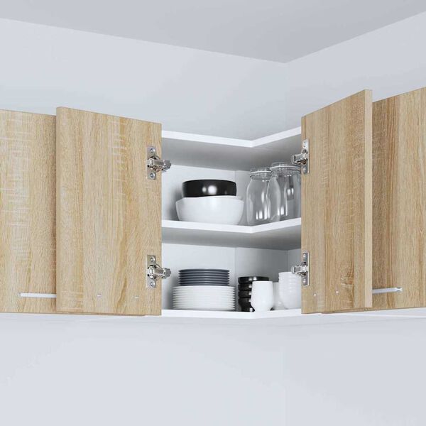 vidaXL F&uuml;ggő szekr&eacute;ny Sonoma t&ouml;lgy &eacute;s feh&eacute;r 57 x 57 x 40 cm Faanyag