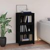 vidaXL fekete t&ouml;m&ouml;r fenyőfa k&ouml;nyvszekr&eacute;ny 50 x 35 x 97 cm