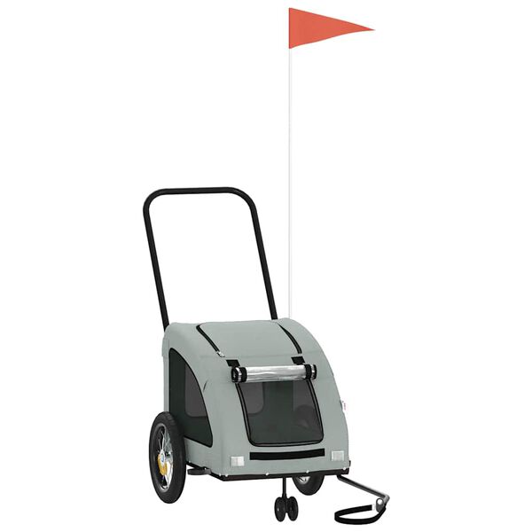 vidaXL szürke oxford szövet és vas kisállatszállító utánfutó