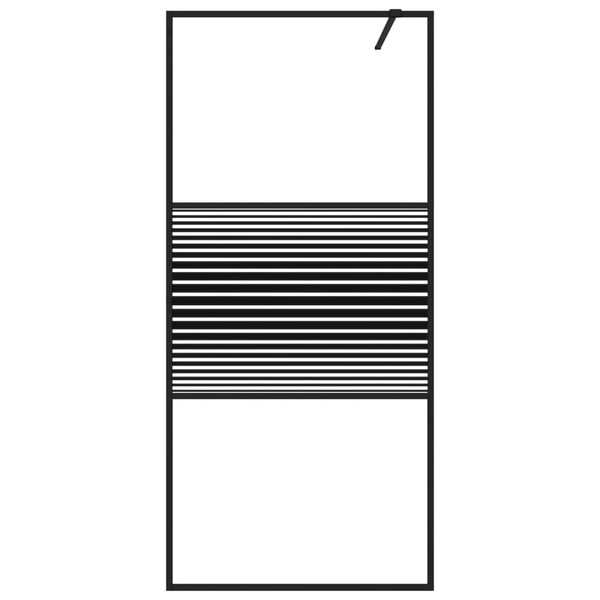 vidaXL fekete &aacute;tl&aacute;tsz&oacute; ESG &uuml;veg zuhanyfal 90x195 cm