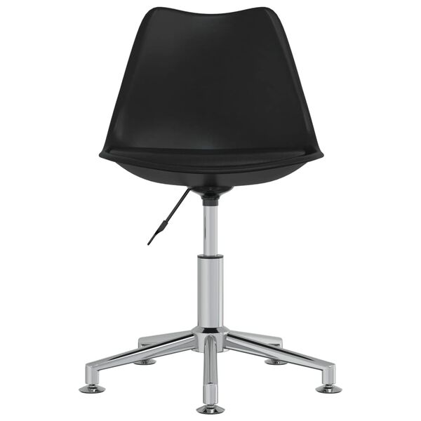 vidaXL 2 db fekete műbőr forg&oacute; &eacute;tkezősz&eacute;k