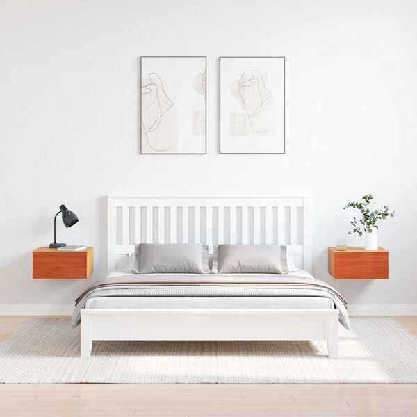 vidaXL &Eacute;jjeli asztal fi&oacute;kkal 2 pcs Faggy&uacute; barna 37 x 35 x 18,5 cm