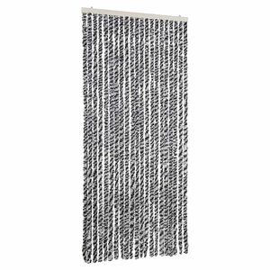 vidaXL sz&uuml;rke &eacute;s fekete &eacute;s feh&eacute;r zsen&iacute;lia rovarf&uuml;gg&ouml;ny 90x200 cm