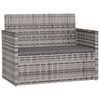 vidaXL sz&uuml;rke polyrattan kerti pad p&aacute;rn&aacute;kkal 105 cm