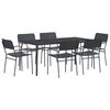 vidaXL &Eacute;tkezőgarnit&uacute;ra 7 db Antracit Ac&eacute;l