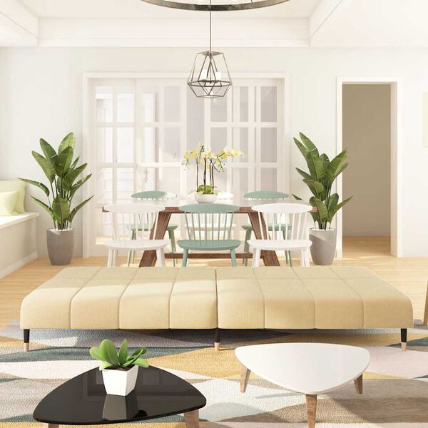 vidaXL kétszemélyes krémszínű bársony kanapéágy